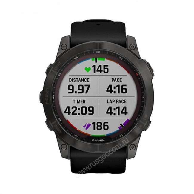 Часы Garmin Fenix 7X Sapphire Solar титановый угольно-серый DLC с силиконовым ремешком Часы Garmin Fenix 7X Sapphire Solar титановый угольно-серый DLC с силиконовым ремешком