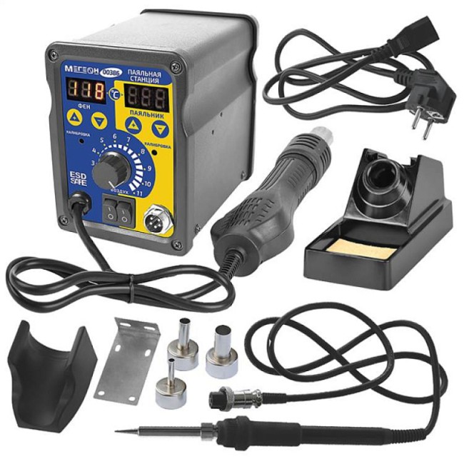 Паяльная станция 2 в 1 МЕГЕОН 00386 Паяльная станция 2 в 1 МЕГЕОН 00386