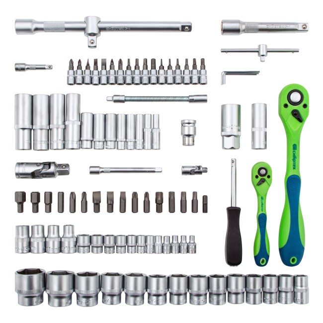 Набор инструментов 1/2", 1/4" CrV 94 предмета Сибртех Набор инструментов 1/2", 1/4" CrV 94 предмета Сибртех