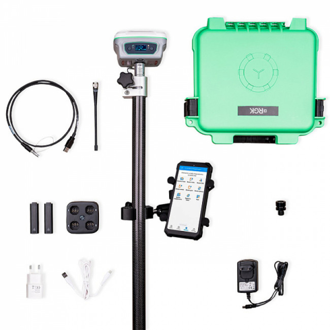 Комплект GNSS-приёмник RGK SR1 со смартфоном и вехой