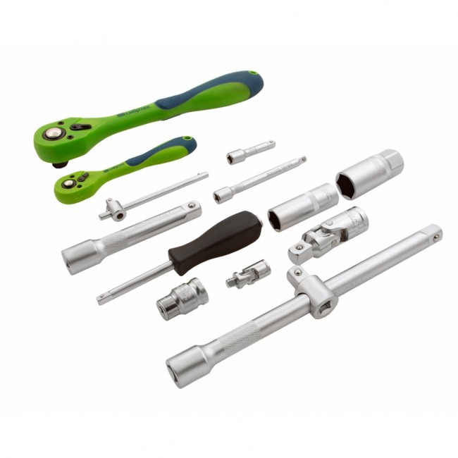 Набор инструментов 1/2", 1/4" CrV 82 предмета Сибртех