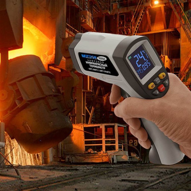 Инфракрасный термометр с цветным дисплеем МЕГЕОН 16950 Инфракрасный термометр с цветным дисплеем МЕГЕОН 16950