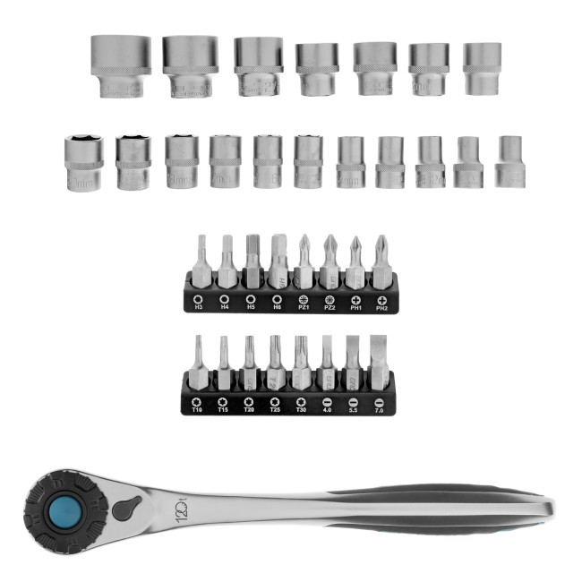 Набор торцевых головок 1/2",3/8” CrV 36 предметов Gross Набор торцевых головок 1/2",3/8” CrV 36 предметов Gross