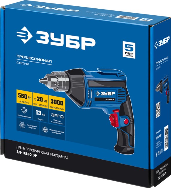 Дрель безударная ЗД-П550 ЭР ЗУБР Дрель безударная ЗД-П550 ЭР ЗУБР