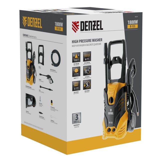 Моечная машина высокого давления R-135 Denzel Моечная машина высокого давления R-135 Denzel