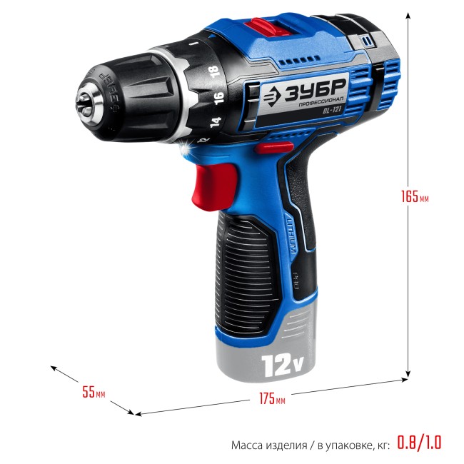 Дрель-шуруповерт DL-121 ЗУБР без АКБ