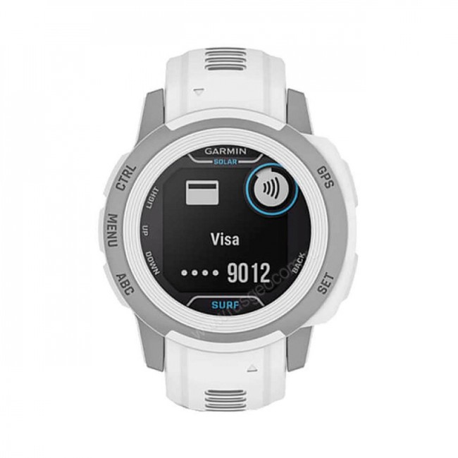 Часы Garmin Instinct 2s Solar Surf белый с серебристым безелем Часы Garmin Instinct 2s Solar Surf белый с серебристым безелем