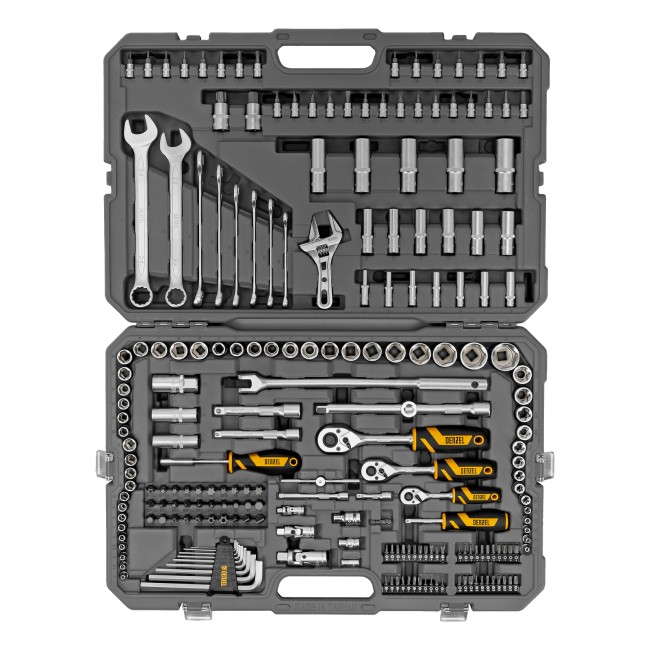 Набор инструментов 1/2", 1/4", 3/8" 216 предметов Denzel Набор инструментов 1/2", 1/4", 3/8" 216 предметов Denzel