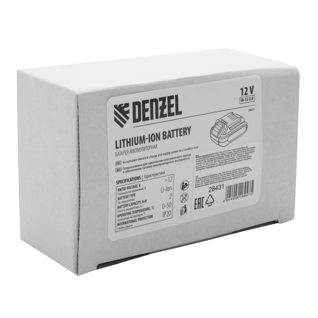 Батарея аккумуляторная IB-12-2.0, 12 В, 2.0 Ач Denzel Батарея аккумуляторная IB-12-2.0, 12 В, 2.0 Ач Denzel