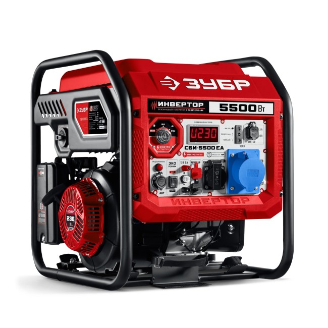 Инверторный генератор с электростартером и розеткой АВР СБИ-5500ЕА ЗУБР Инверторный генератор с электростартером и розеткой АВР СБИ-5500ЕА ЗУБР