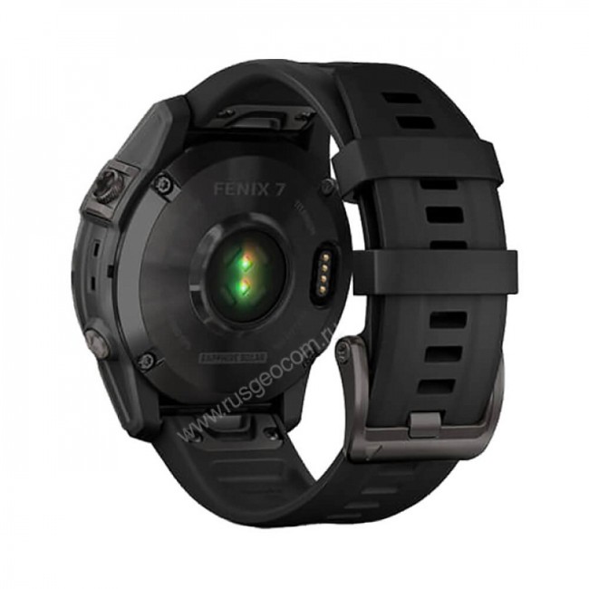 Часы Garmin Fenix 7 Sapphire Solar титановый серый DLC с черным ремешком Часы Garmin Fenix 7 Sapphire Solar титановый серый DLC с черным ремешком