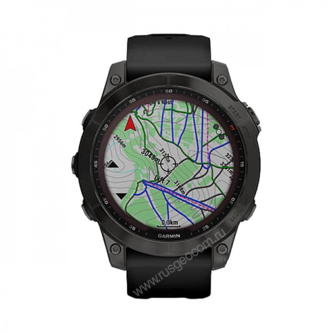 Часы Garmin Fenix 7 Sapphire Solar титановый серый DLC с черным ремешком Часы Garmin Fenix 7 Sapphire Solar титановый серый DLC с черным ремешком