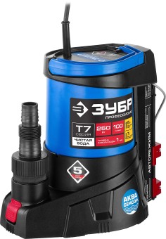 Дренажный насос с минимальным уровнем откачки Профессионал НПЧ-Т7-250 ЗУБР АкваСенсор 250 Вт Дренажный насос с минимальным уровнем откачки Профессионал НПЧ-Т7-250 ЗУБР АкваСенсор 250 Вт